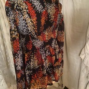 Lovely dark blue smocked peasant blouse